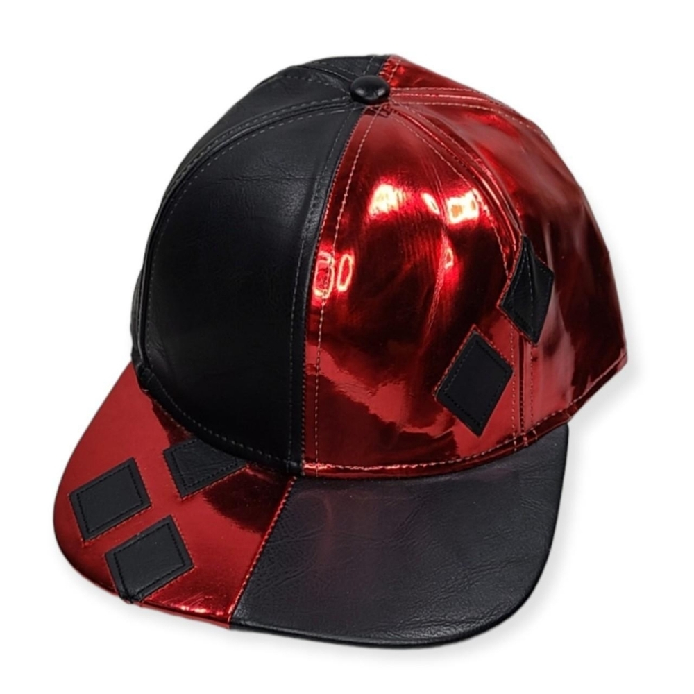 Black and red unisex snapback cap hat